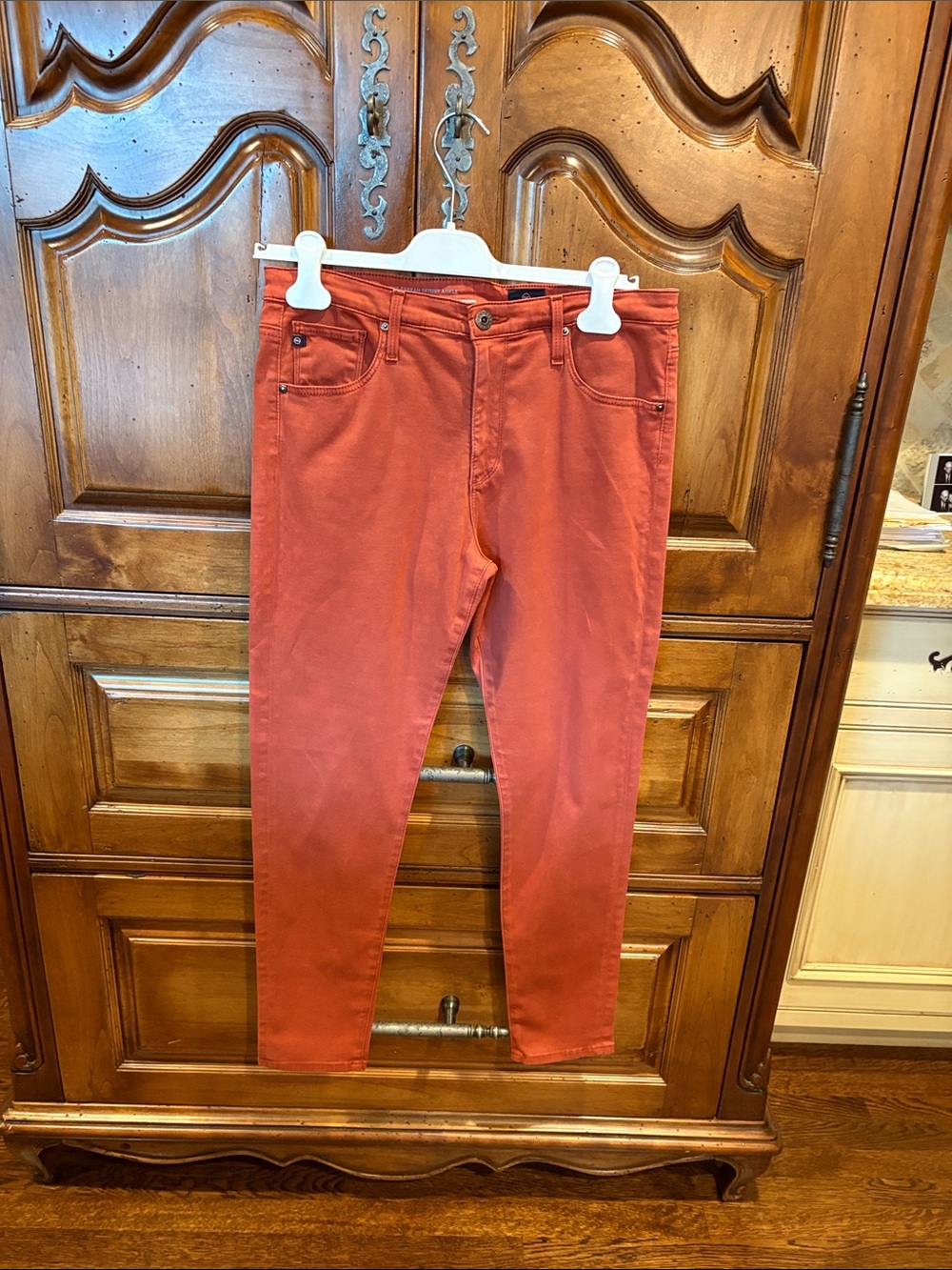 AG Adriano Goldschmied Women’s Rust Red Slim Jeans